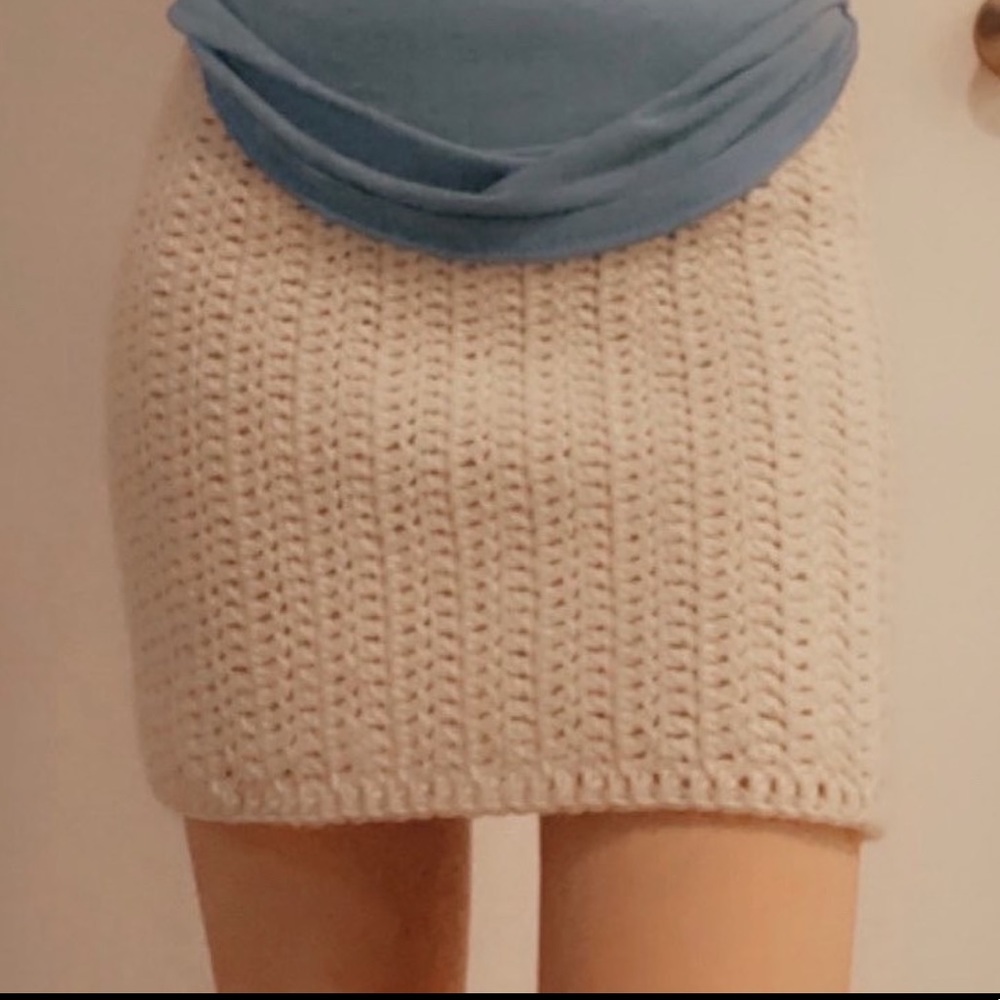 Size small cream crochet skirt